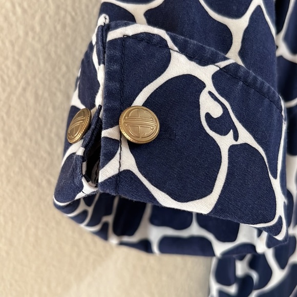 Lilly Pulitzer Dade Shirt Dress Women Sz 10 Navy Hyde Giraffe Animal Print Shift - Picture 6 of 13